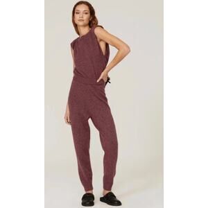 Central Park West Jumpsuit Womens XS Bailey Knit Tie Shoulder Lounge Boho Casual
